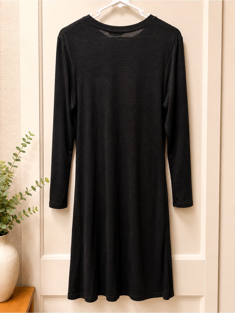 Banana Republic Black Long-Sleeve Ruched-Side Sweater Dress - Picture 3 of 5